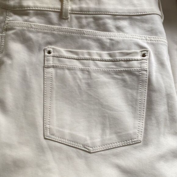White House Black Market Womens Ivory Casual Slim Pants Stretch Size 16L - Picture 3 of 7